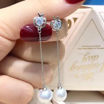 

Fashion 925 Silver Pearl Earrings Charm Lovely Earrings Setting Finding Jewelry Parts Fittings Women's Accessories for Beads