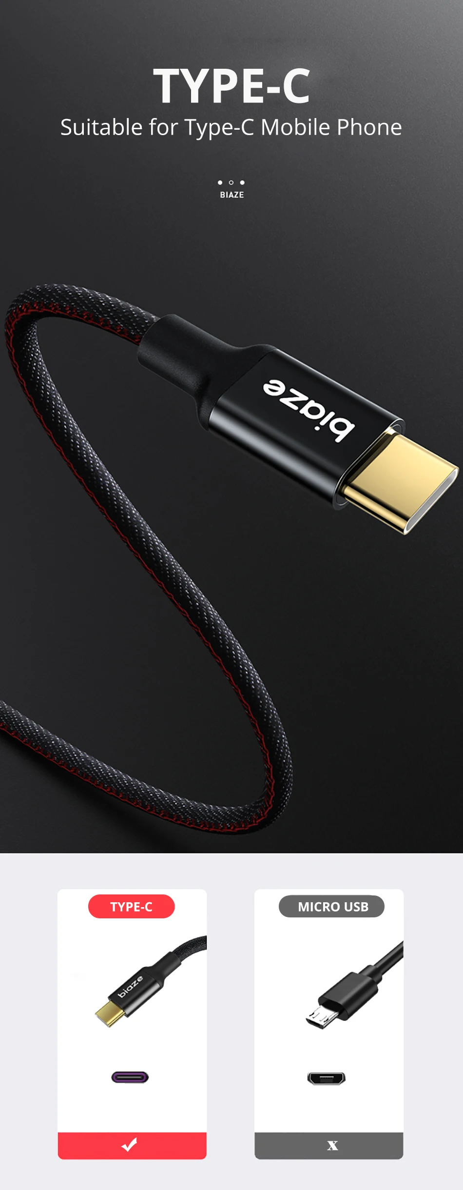 Biaze 5A USB C зарядный кабель для huawei P20 type C кабель передачи данных для быстрой зарядки для Xiaomi Mi 8 USB C зарядное устройство для телефона