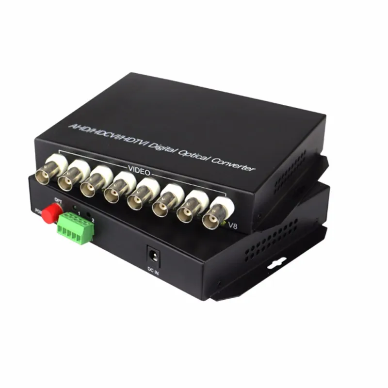 

High Quality HD CVI 8 Channel Video Fiber Optical Converters +RS485 Transmitter Receiver -For 720P 960P AHD CVI HD Cameras CCTV