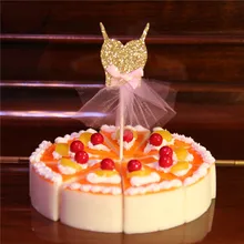 

Cute Romantic Bronzing Cake Inserted Card For Daughter Girlfriend Birthday Party Suppliers Cake Ornament 10Pcs/Set CA008