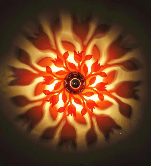 Modern Contemporary Flower Foliage Projection Wall Lamp Shadow Modern Contemporary Flower Foliage Projection Wall Lamp Shadow Sconce Light Art Decoration For Home Bedroom