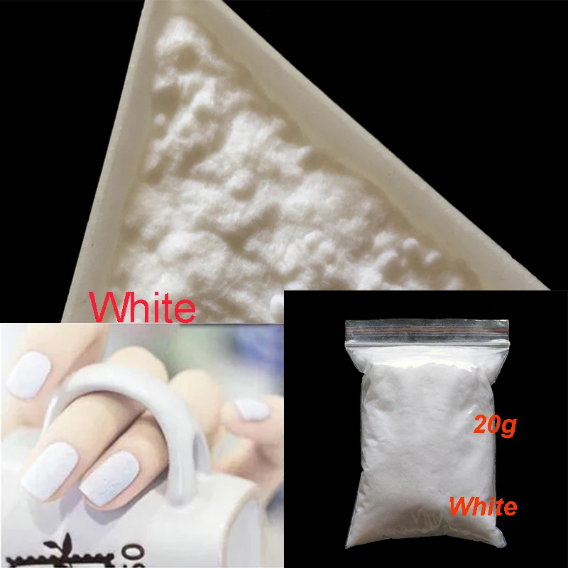 3D Candy Manicure Velvet Powder White Nail Decoration Fuzzy Flocking Nylon Powder For Nail Glitter Art Tips 20g/bag 2424