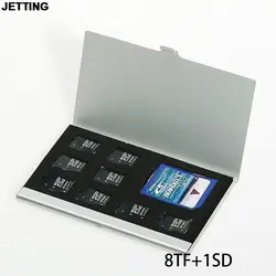 Струйное 8 в 1 Портативный Алюминий Micro для tfsdhc TF MS карты памяти Дело Коробка для хранения сумка держателя протектора Прямая доставка