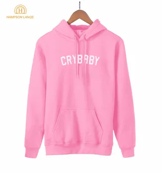 

HAMPSON LANQE Crybaby Cry Baby Kawaii Pink Sweatshirt Female 2019 New Style Spring Autumn Women Hoodie Fleece Casual Streetwear