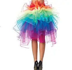 60 см танцы юбка пачка для женщин слоистых полиэстер кружево до Радуга пикантные вечерние юбки для вечеринок модные красочные