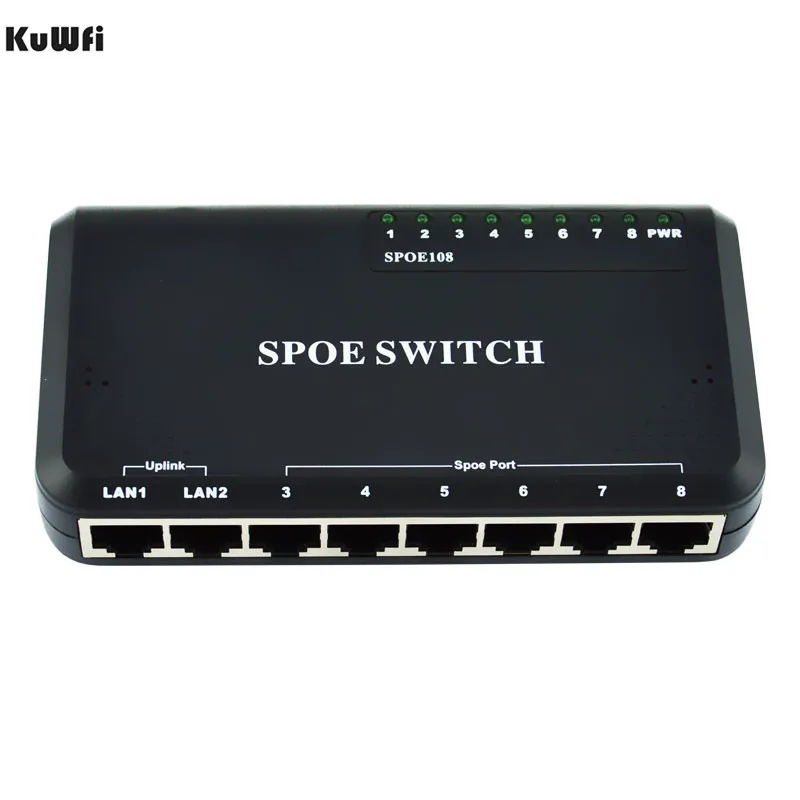 

VLAN Support 90W 8 Port 10/100Mbps POE Switch Power Ethernet For IP Camera Network Switch Phone Devices Wirelss AP Setting