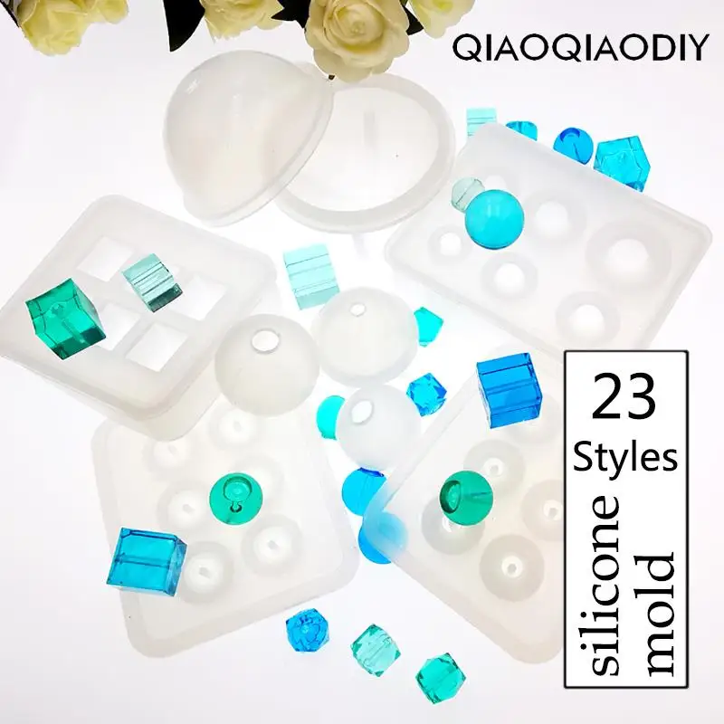 

Qiaoqiao DIY Facemile New Transparent Rectangle Silicone Bead Mould Square Ball 6 Holes DIY Epoxy For Jewelry Mold Cake Decorati