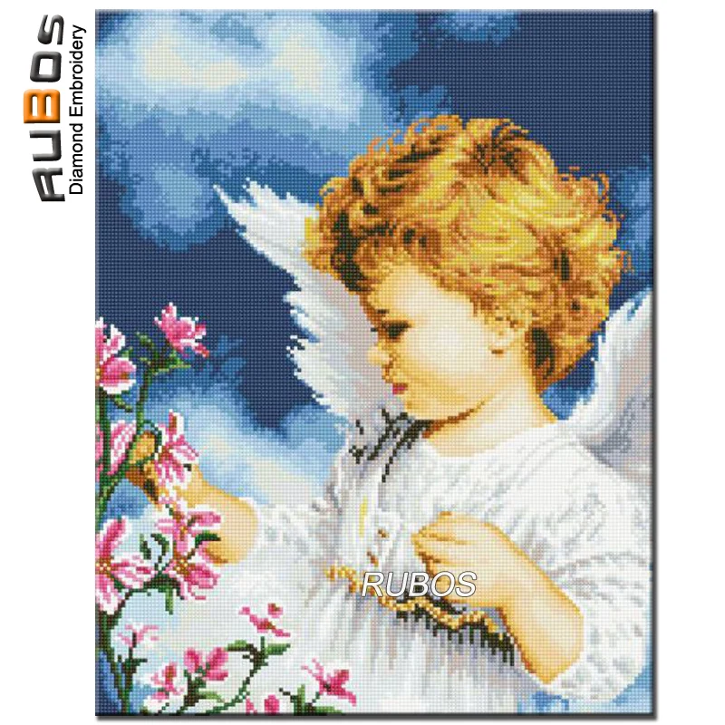 RUBOS DIY diamond painting cross stitch set Cartoon Little cute angel 5D full square diamond embroidery diamond mosaic sale gift (1)