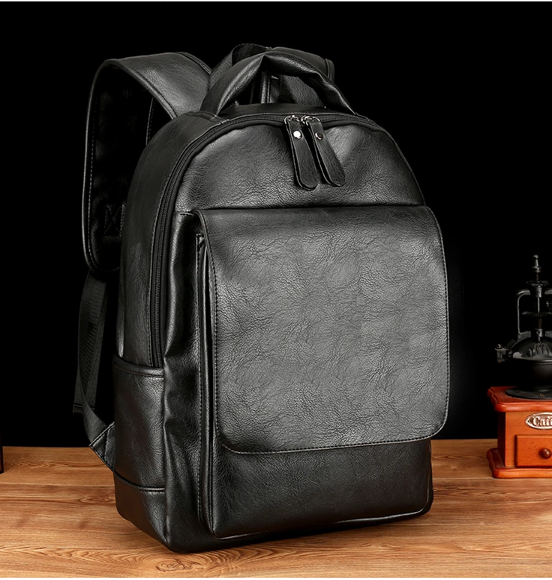 Кожаный мужской рюкзак, рюкзаки, черные рюкзаки, мужской модный рюкзак, школьные сумки, черный рюкзак, деловые сумки для ноутбука