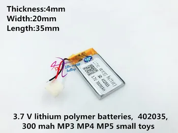 

Liter energy battery 3.7V 300mAH 402035 Polymer lithium ion / Li-ion battery for TOY POWER BANK GPS