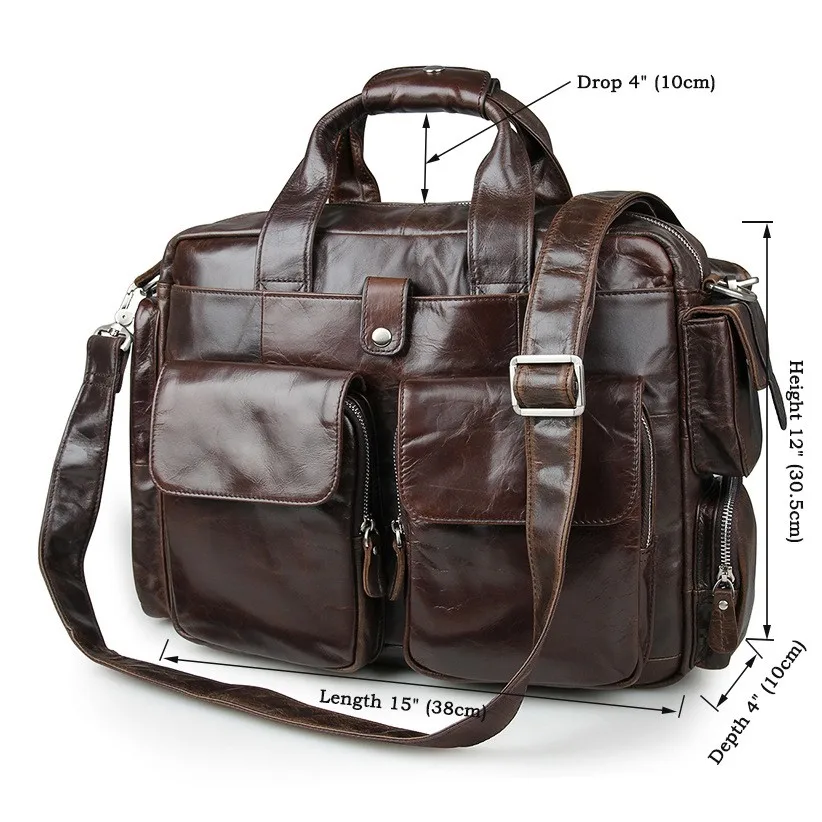 Nesitu Винтажный Мужской портфель из натуральной кожи 14 ''сумка для ноутбука мужские сумки-мессенджеры# M7219