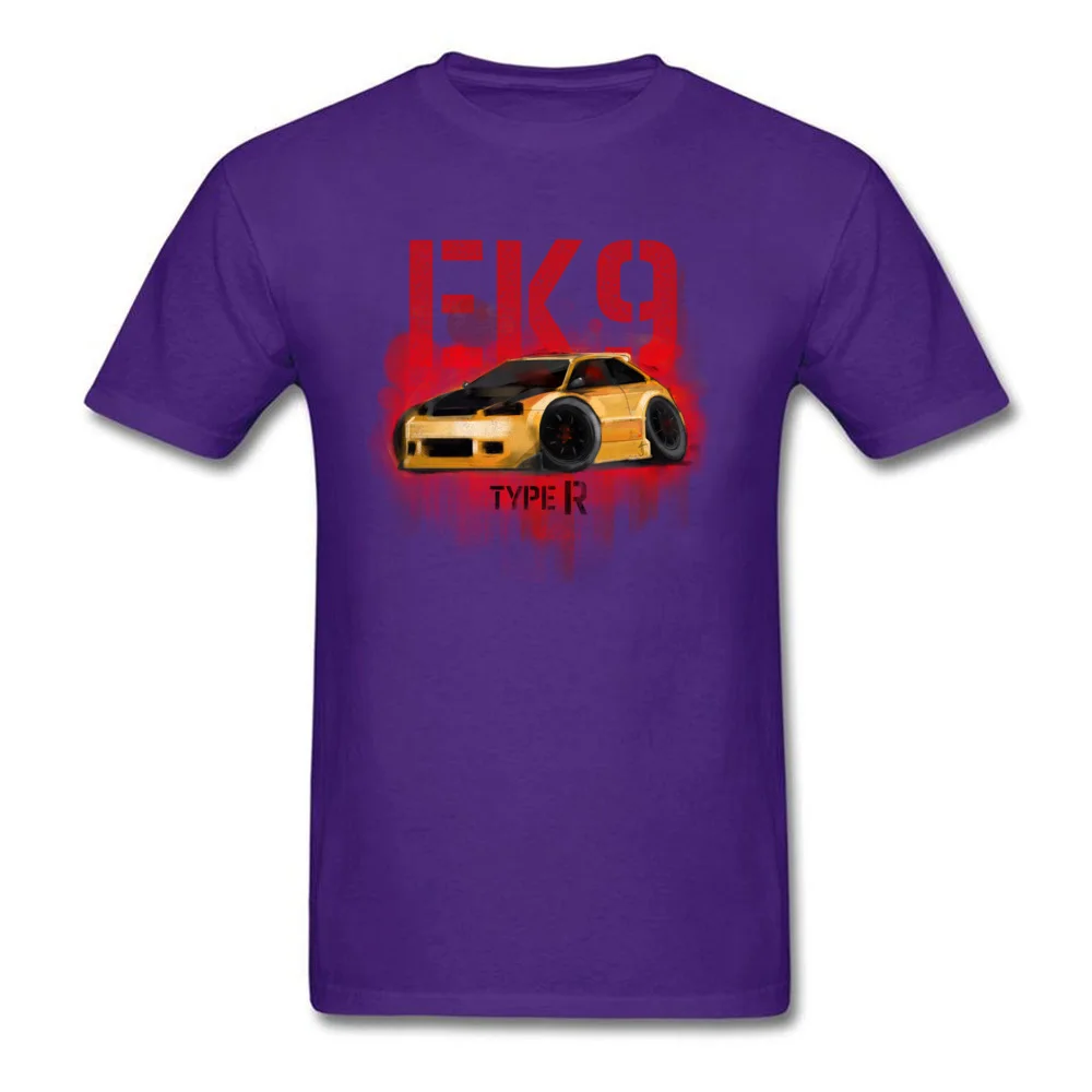 Men's 2018 Discount Printing Tops & Tees Round Neck Summer/Fall 100% Cotton T-Shirt Crazy Short Sleeve Casual Clothing Shirt Honda Civic Type EK9 Type R purple