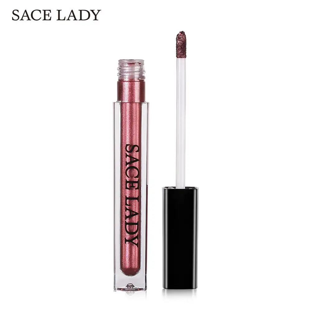 SACE LADY 16 Colors Liquid Lipstick Waterproof Metallic Lip Gloss Long