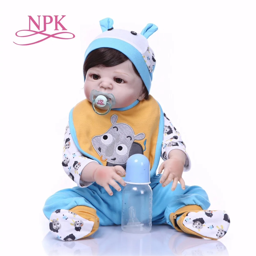 

NPK Boneca Reborn blue little rhino Full Vinyl Reborn Baby Doll Toys Lifelike Child Birthday Xmas Gift HOT TOY for girl&