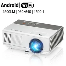 CAIWEI 1500lm 1080p HD LED Mini Projector Portable WiFi Android Home Movie Video AV HDMI PC Smartphone Projectors for Kids