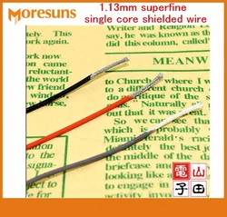 Fast Free Ship 20M 1.13mm Superfine Single Core Audio Video Signal Wire thin Coaxial Cable Silver Plated RF1.13 Shielded Wre