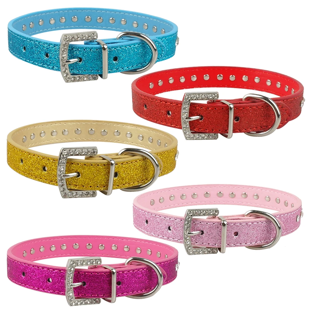 Collier En Cuir Pu Pour Chien Strass Rose 1 Rangee Cristal Pour Chat Chaton Chihuahua Xs S M Aliexpress Maison Animalerie