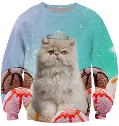 Альпака галактика кошки котята Жуткий Единорог Crewneck Толстовки Пикачу джемпер "Тигр" для женщин и мужчин одежда Толстовка Топы Бесплатная