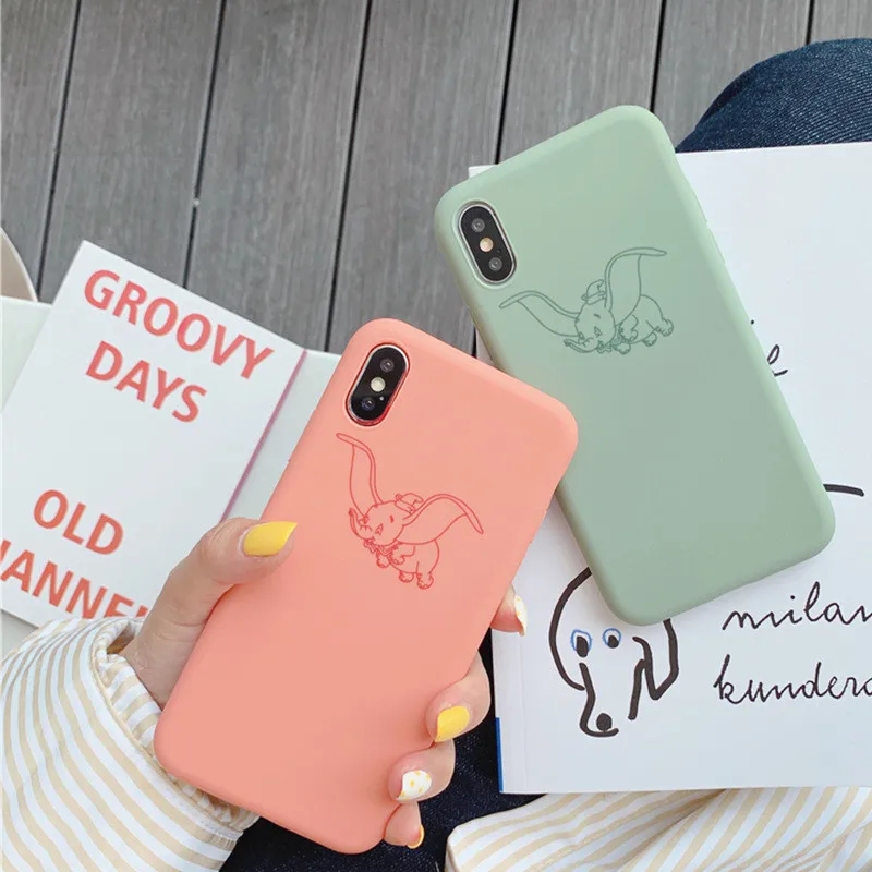 JAMULAR Cartoon Cute Dumbo Fitted Cases For iPhone 6 6s X XS MAX XR 7 8 Plus Soft TPU Matte Phone Cover For iPhone X Fundas Capa JAMULAR Cartoon Cute Dumbo Fitted Cases For iPhone 6 6s X XS MAX XR 7 8 Plus Soft TPU Matte Phone Cover For iPhone X Fundas Capa