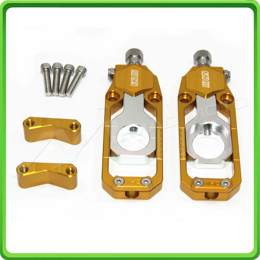 Motorcycle Chain Tensioner Adjuster fit for KAWASAKI Ninja ZX6R ZX-6R ZX 636 ZX636 2013 2014 2015 2016 Gold & Silver (11)