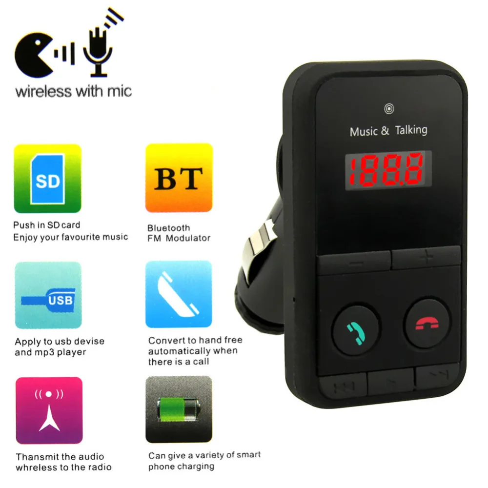 High Performance Bluetooth Car MP3 Player Hands Free FM Transmitter Car