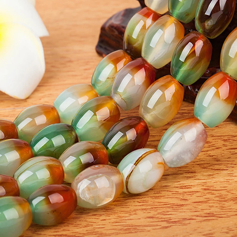 8x12 10x14 12x16mm Mix Color Natural Stone Peacock Agates Beads Strand 40cm Loose Jujube For DIY Jewelry Making Bracelet | Украшения и