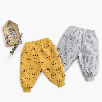 

Baby Boys Winter Animal Printed Pants Toddler Casual Thick Velvet Cotton Trousers for Bebe Boys Newborn Baby Warm Pants Clothing