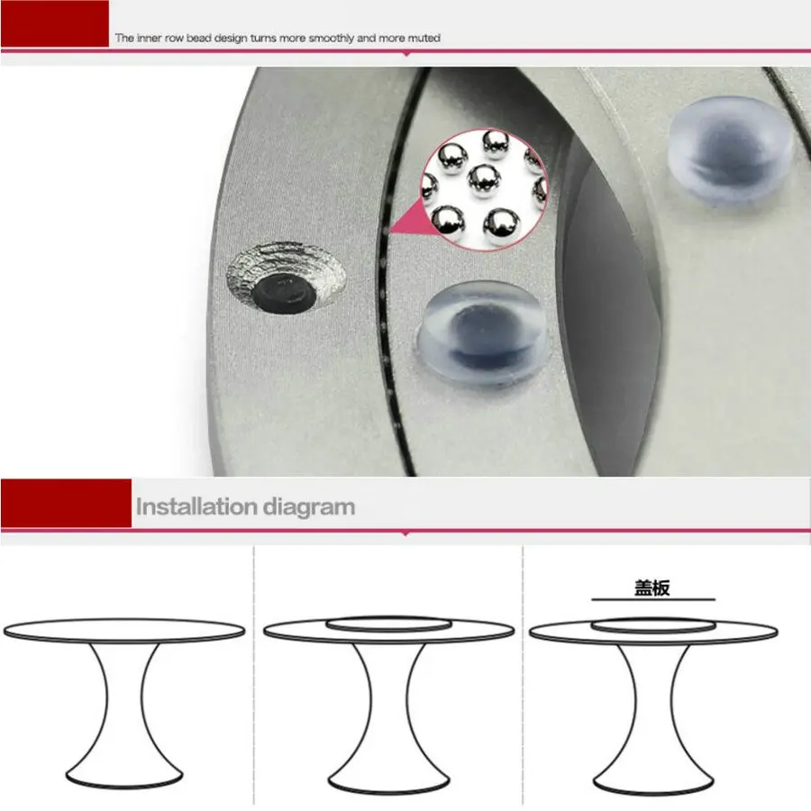 Ss H14INCH/35 см дополнительно алюминиевого сплава lazy susan подшипника грампластинок обеденный стол поворотные пластины с Нескользящие мягкие резиновая советы