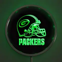 Rs-b0320 Green Bay Packers шлем светодиодный неон круглый знаки 25 см/10 дюймов-Бар знак с RGB Multi -Цвет удаленного Беспроводной Управление