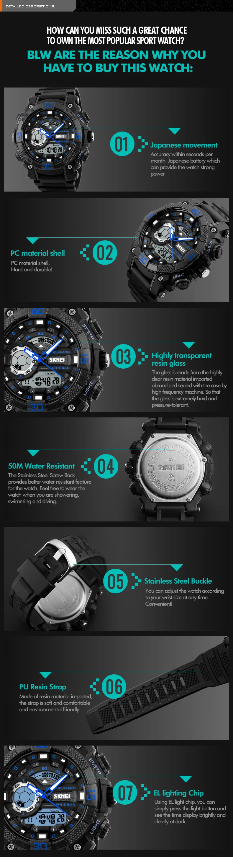 SKMEI модные спортивные часы для мужчин 5 бар водонепроницаемый светодиодный цифровые наручные часы для улицы Мужские кварцевые аналоговые Relogio Masculino 1228