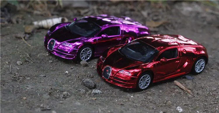 Новая модель 1:32 с покрытием, игрушечный спортивный автомобиль из сплава, звуковой светильник, игрушечный автомобиль для Bugatti, супер игрушечный автомобиль, подарок - Цвет: red