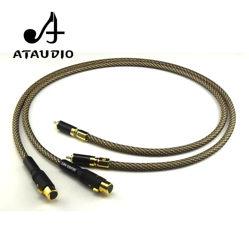 Кабель ATAUDIO Hifi XLR Мама папа RCA Hi end посеребренный кабель 2XLR 2RCA с позолоченными
