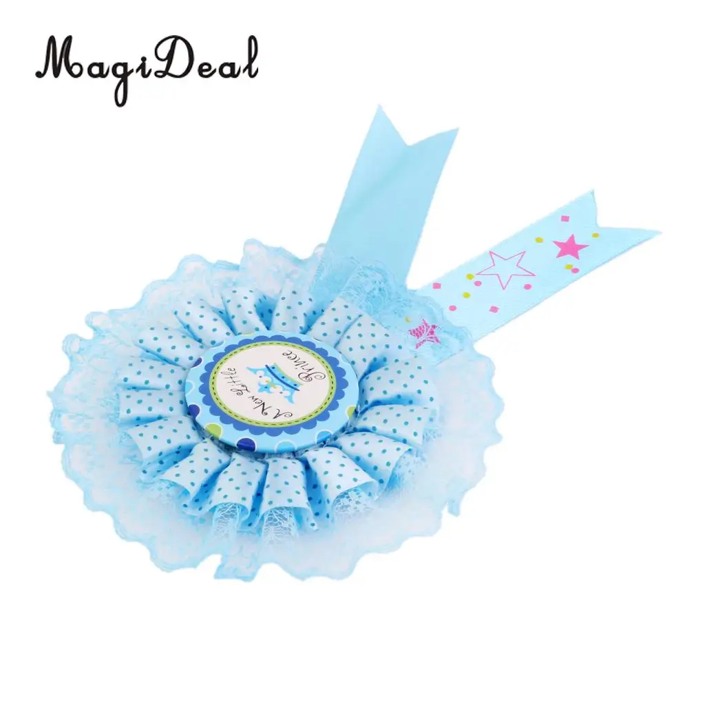 MagiDael Happy лента для праздничного украшения бейдж Цена бейдж розетка для маленьких мальчиков baby Shower праздничное нарядное платье декор синий
