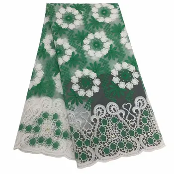 

Best Selling Swiss voile lace African Fabric 2019 Nigerian French Fabric High Quality Nigeria Tulle cord Green Lace Fabric