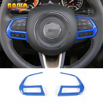 

BAWA Automotive Interior Stickers Steering Wheel Button Decoration Cover for Jeep Renegade 2016-2017 Car Interior Accessories