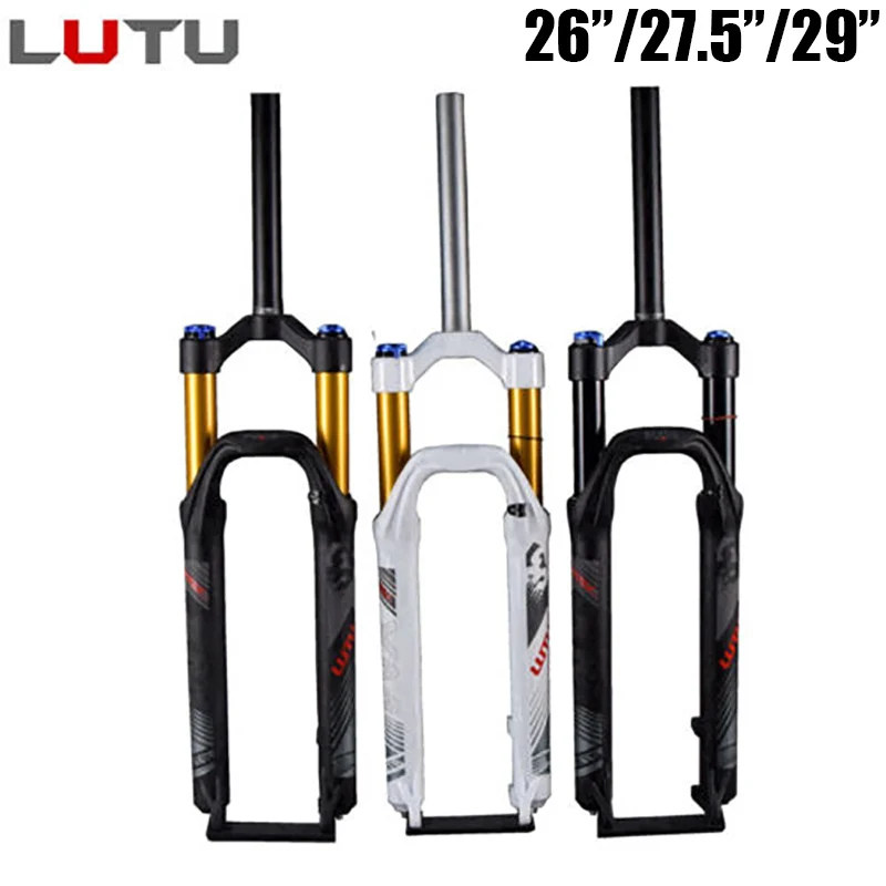 

LUTU XM32 MTB Air Suspension Fork MTB Air Straight Tube Manual Lock Rigid Disc Brake Travel 100mm Mountain Bike Fork 26/27.5/ 29