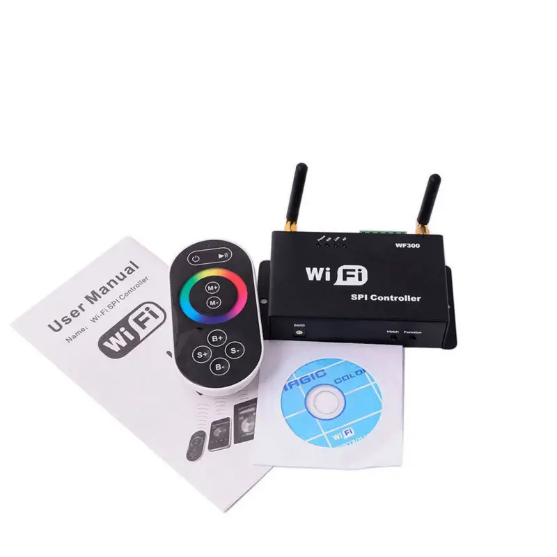 WiFi 300 LPD6803 WS2811 WS2801 5050 SMD Светодиодная лента RGB контроллер сенсорный экран дистанционный светодиодный WiFi-SPI контроллер Android IOS