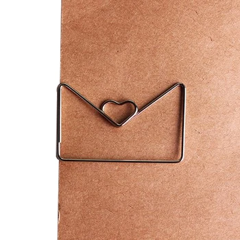 

Coating PlatingCute Bookmark Tag Clip 30mm*46mm Rose Gold Color Heart Shape Paper Clip