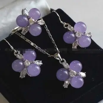 

Hot sale new Style >>>>>8mm Alexandrite Beads Earrings & Ring & Necklace Pendant Set