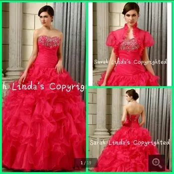 

Winter Princess with jackets Long Ruffles prom dress Organza prom dresses Corset Sweet 15 2017 prom gowns