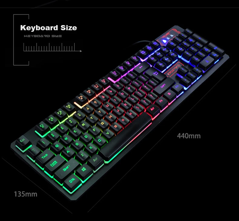 K-13 Usb проводной Радуга подсветкой мультимедиа эргономичный Gaming Keyboard + 2400 Точек на дюйм Pro Gaming Мышь комплекты + Мышь Pad подарок