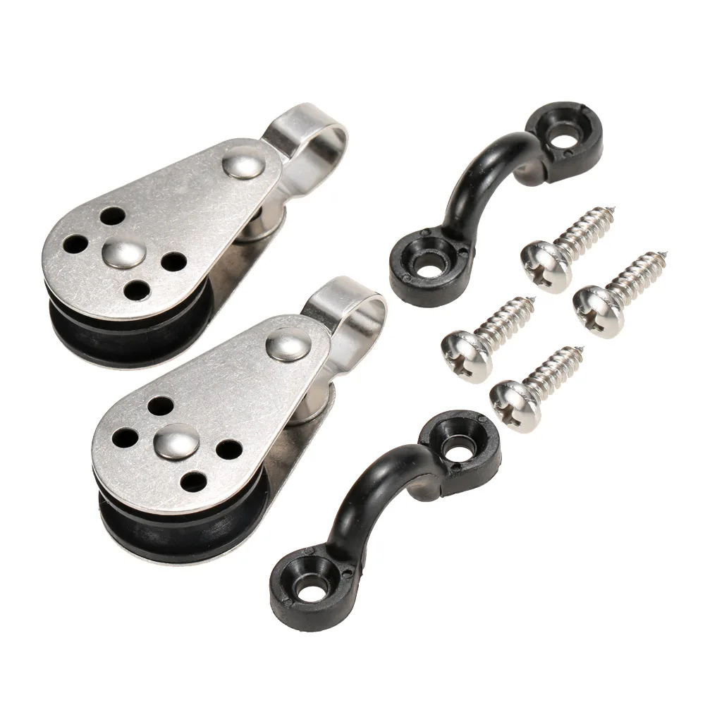 Kayak Canoe Anchor Trolley Kit System Set 2pcs nylon pad eyes 2pcs