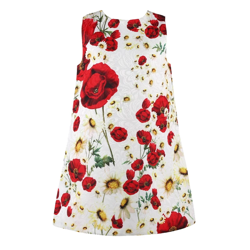 

Children Dress Princess Costume Robe Fille Enfant Cotton 2016 Brand Kids Dresses for Girls Clothes Poppy Floral Baby Girl Dress