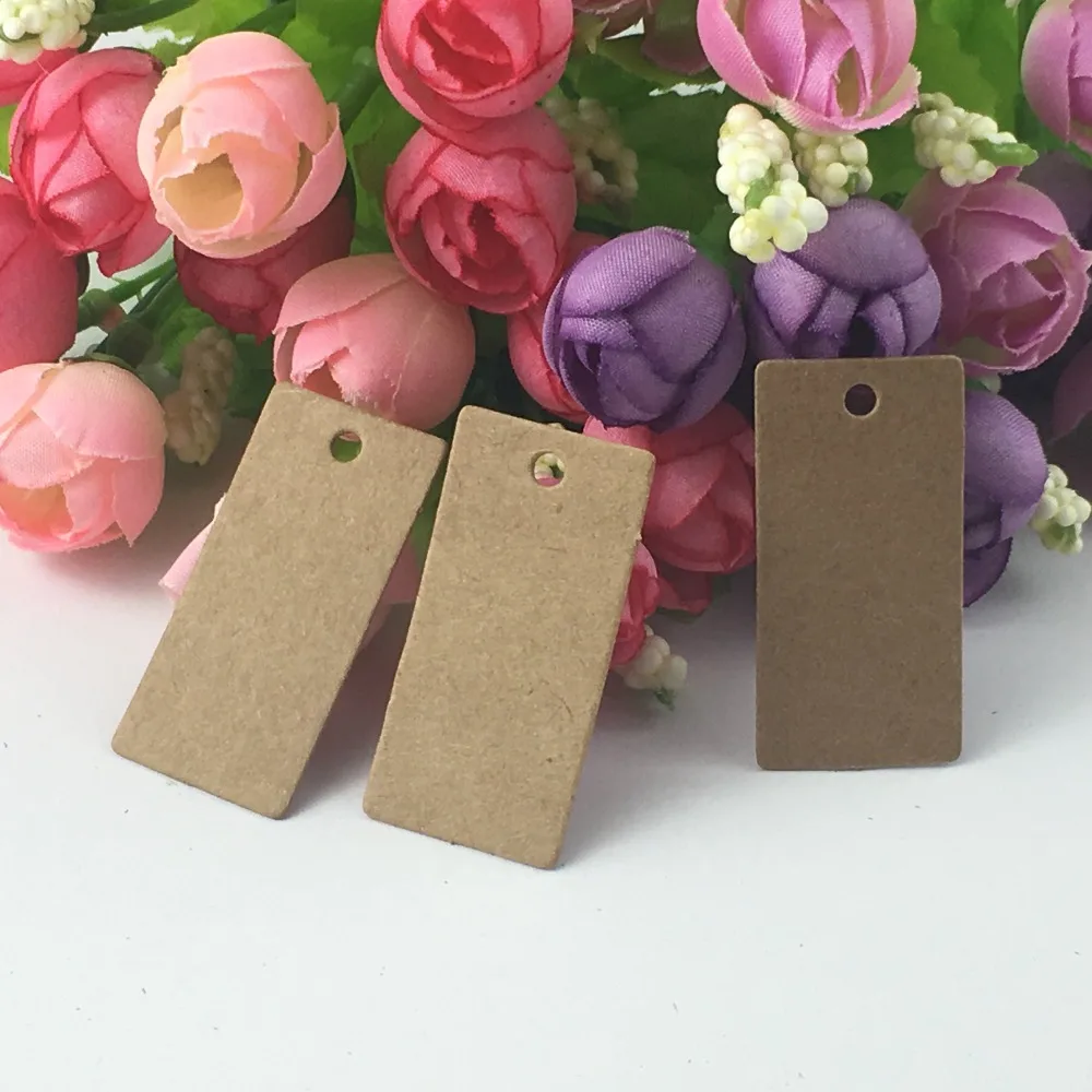 

4x2cm 100pcs / lot newly mini kraft paperboard cards tag for small product price tag/garment/bottle/bag hang tag