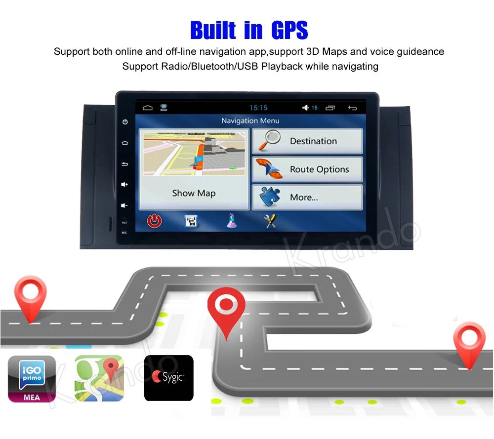 Top Krando Android 8.1 9" (no dvd) car radio for bmw e39 x5 e53 1995-2003 for landrover 2002-2004 gps navigation multimedia system 2