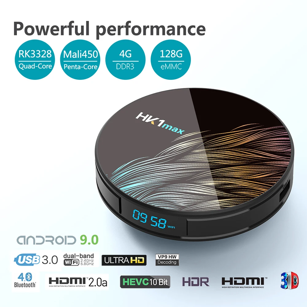 Bqeel الروبوت 9.0 التلفزيون مربع HK1MAX RK3328 رباعية النواة 4G 64G 128G BT 4.0 TV BOX مزود بواى فاى 4 K HDR جوجل تلعب نيتفليكس مجموعة أعلى مربع