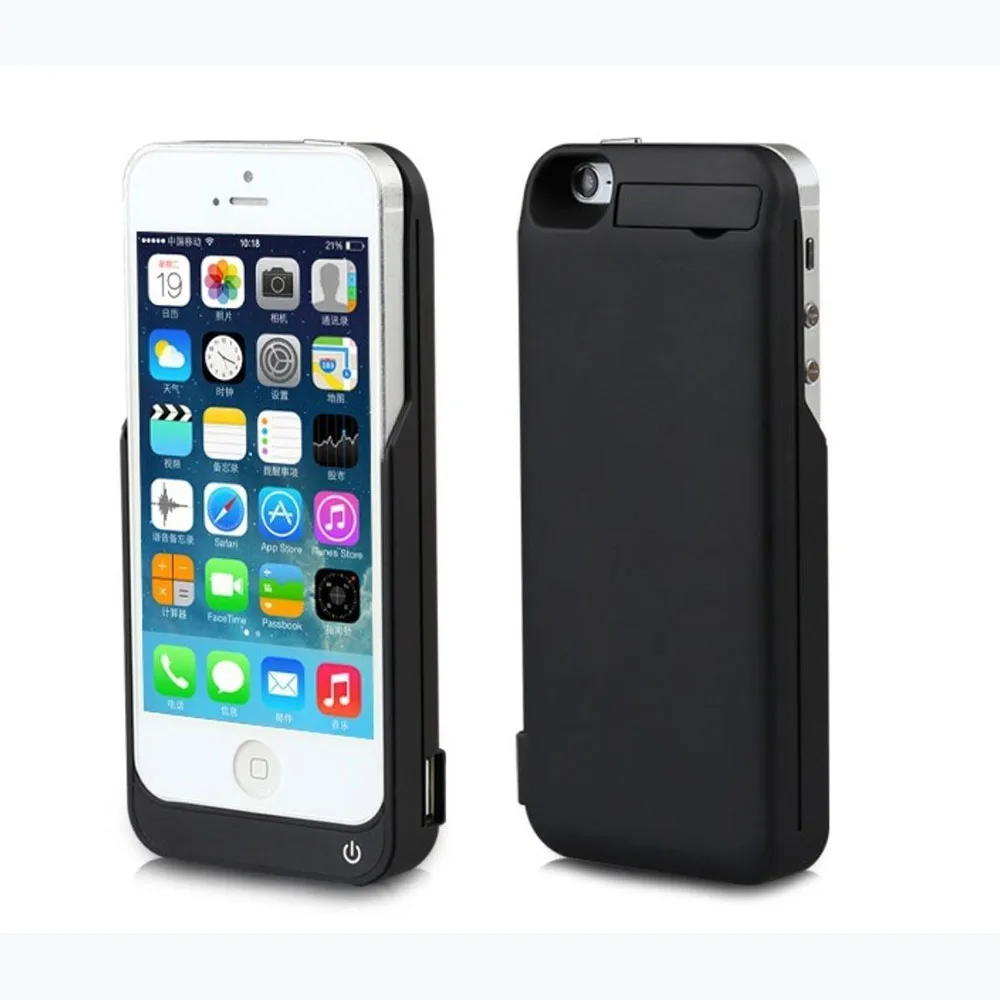 Black Charger case for iPhone 5,5S,SE 4200mAh backup battery Wireless