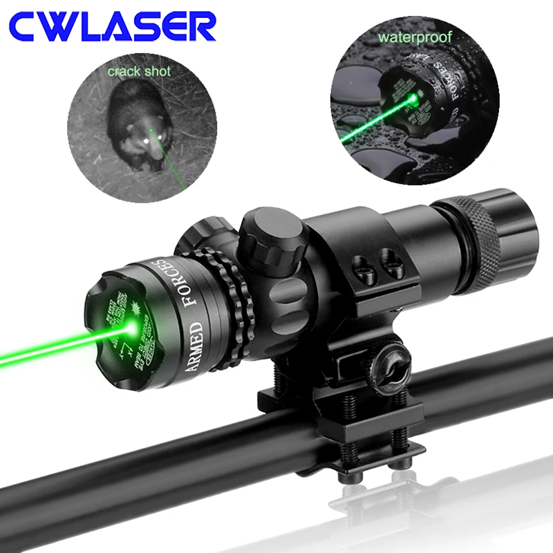 

CWLASER 5mw 532nm / 650nm Green / Red Laser Gun Sight Scope With Rail & Barrel Mount and Pressure Switch