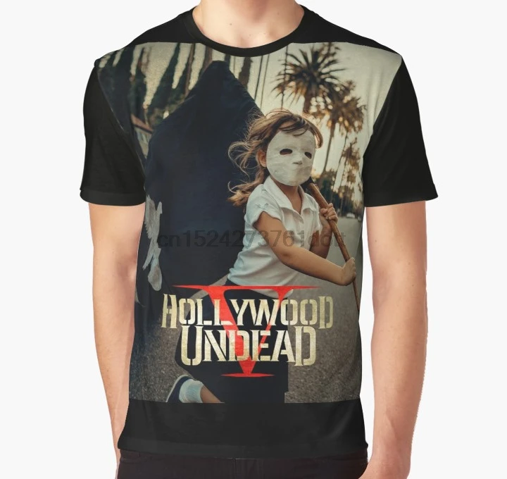 

All Over Print 3D Tshirt Men Funny T Shirt hollywood undead five tour 2018 pahoman Full Print Big print Graphic T-Shirt