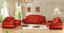 European leather sofa set living room sofa China wooden frame sectional sofa 1 2 3